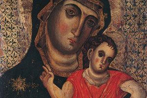 Medieval icon - Madonna and Jesus